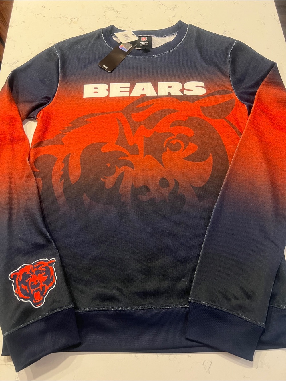 NFL Team Apparel Gradient Crewneck - Navy & Orange